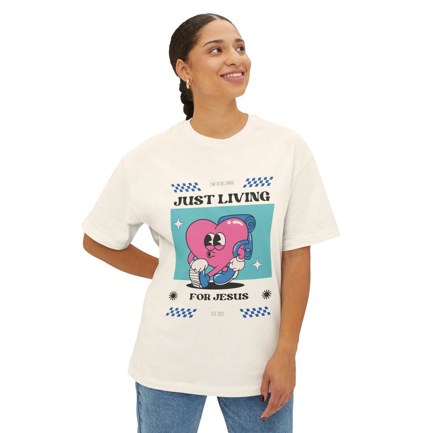 Living for Jesus Oversized Tee