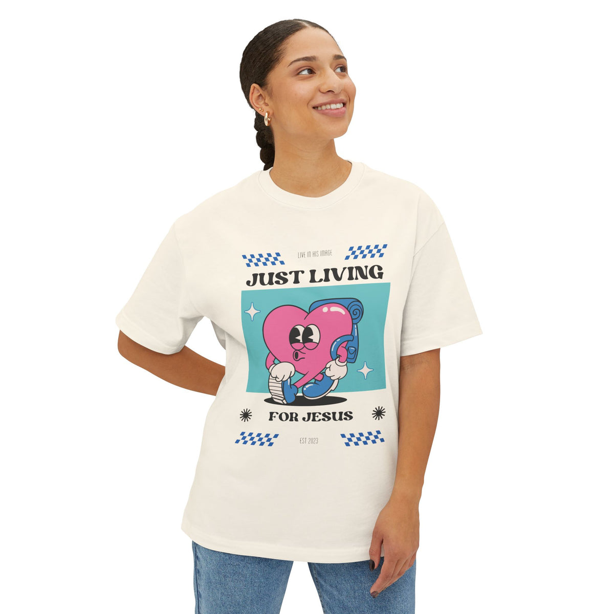 Living for Jesus Oversized Tee